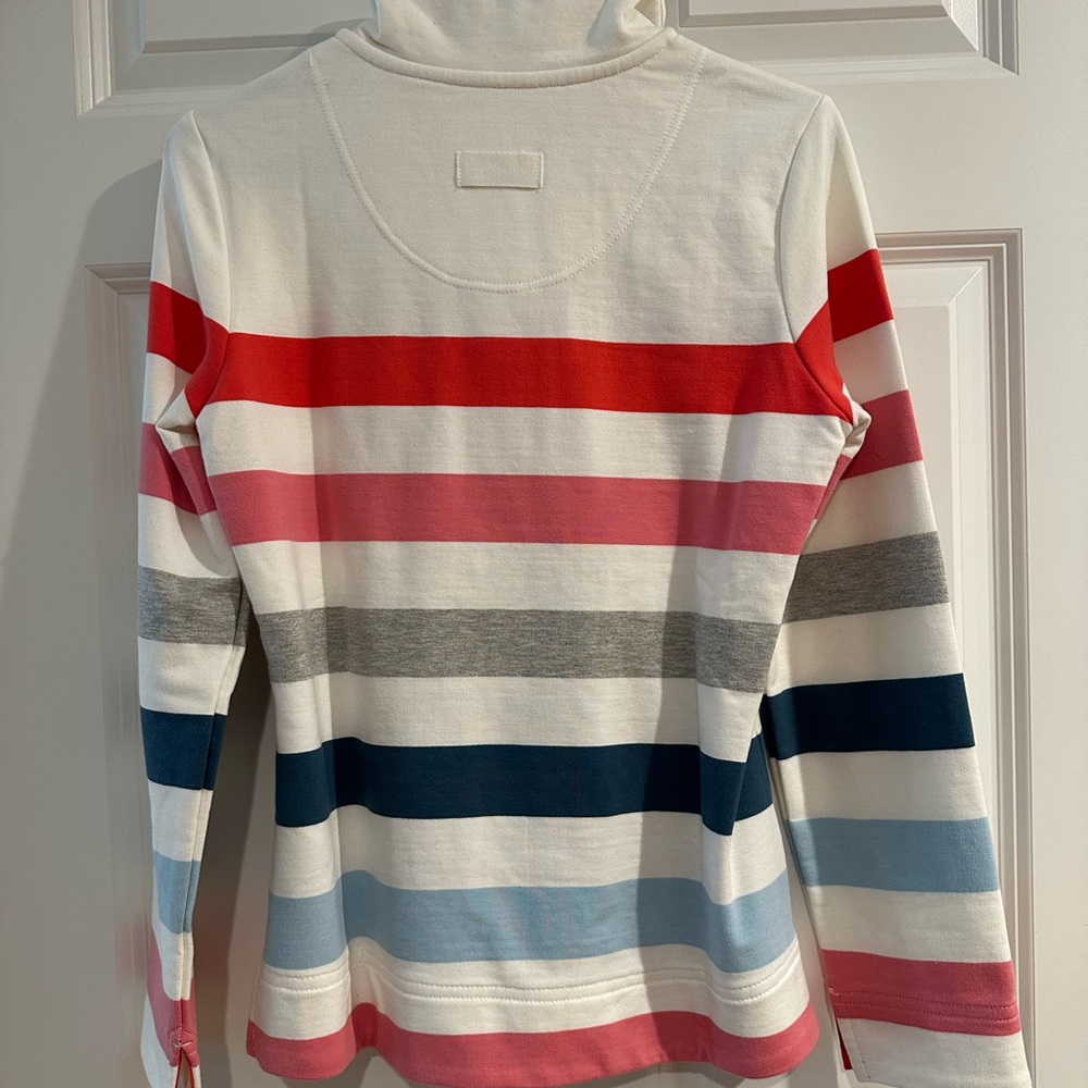 Joules Cream & Pink Stripe Saunton Salt Pullover - Picture 4 of 6